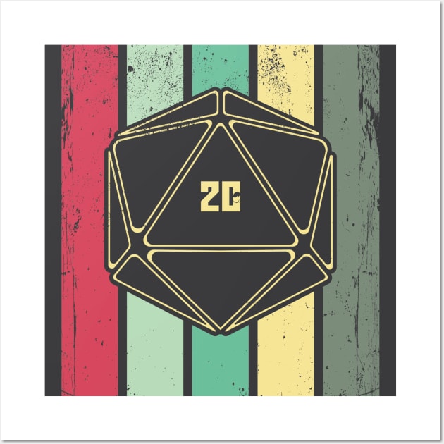 Natural 20 Retro d20 Game Shirt Wall Art by HopeandHobby